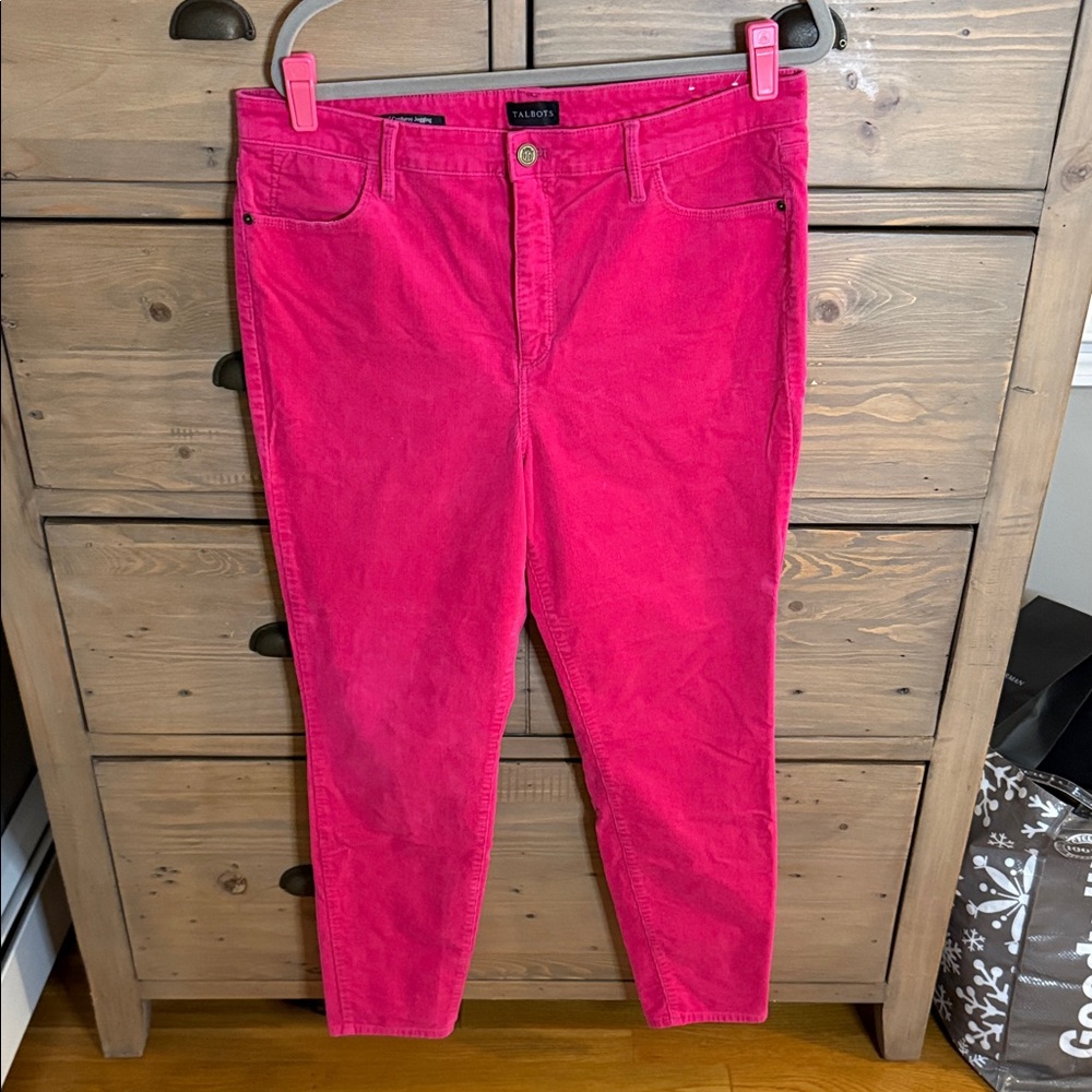 EUC Talbots pink corduroy jegging sz 14